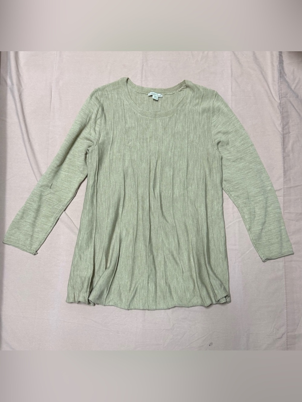Coldwater Creek Tan Ribbed Long Sleeve Tee